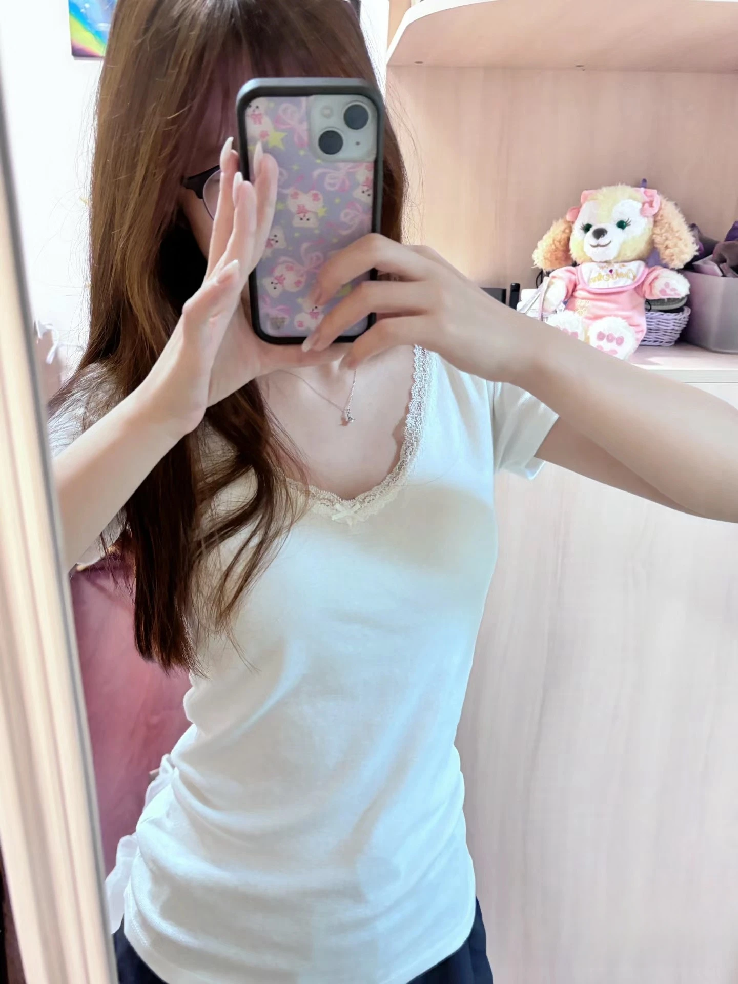 

Женская футболка Brandy Girl BM Sweet Sister Pure Desire с кружевной отделкой, V-образным вырезом, коротким рукавом, облегающая, из хлопка