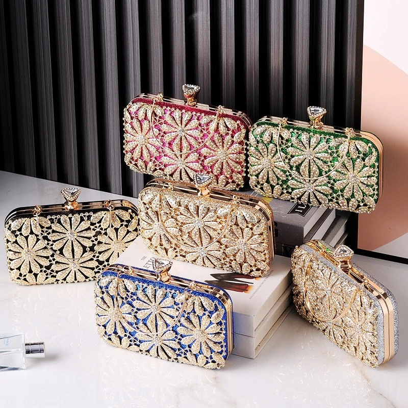 

Fashion Shine Diamond Dinner Rhinestone Dress Bag Portable Wedding Bridal Sac Femme Luxe Party Gathering Luxury Designer Handbag