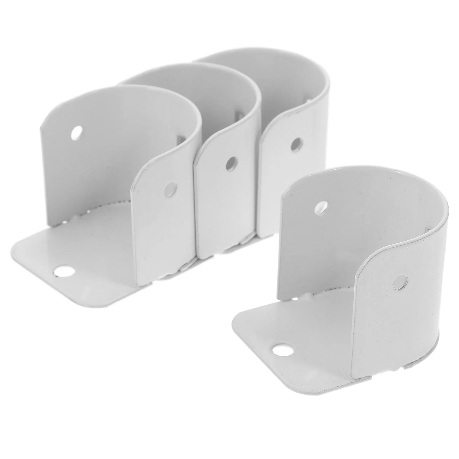 

4 Pcs Rod Accessories Stainless Steel Flange Brackets Bathroom Flange Socket White Wardrobe Pipe Socket Bathrooms Storage