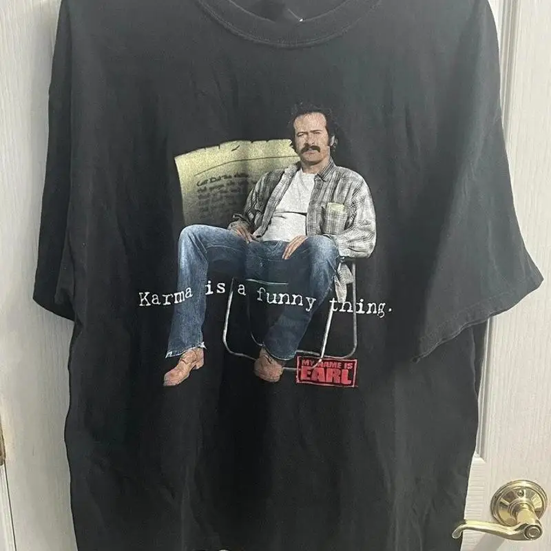 Vintage My Name Is Earl TV Promo T Shirt Very RARE Black Jason Lee M O Knits