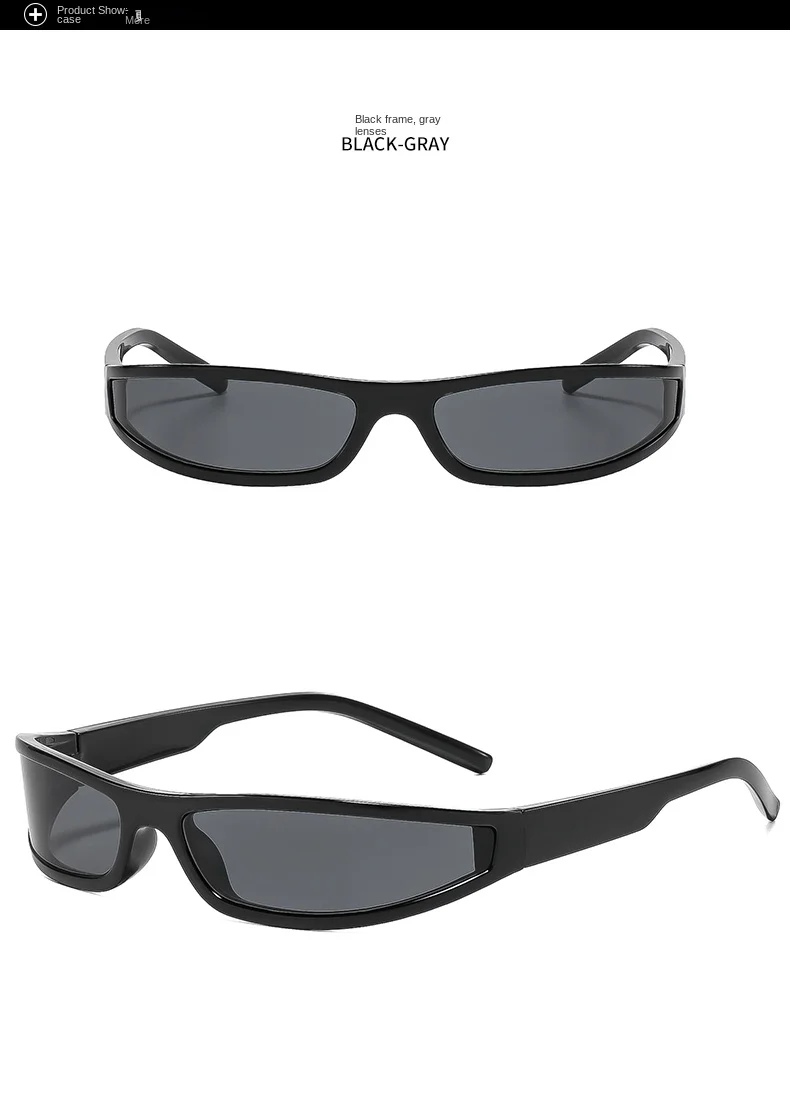Retro Schmale Rechteckige Y2K Sonnenbrille 2026 Trend Marken-Wrap-Sportbrille für Männer und Frauen Radfahren Autofahren UV400 Punk Eyewear – Detail 3