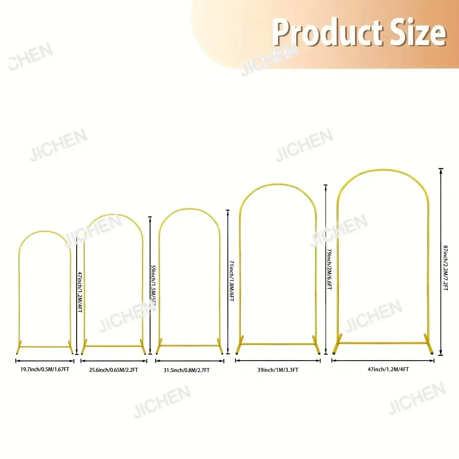 

Арка из кованого железа jcJHV Gold 7.2FT, подставка для цветов и воздушных шаров для свадеб, украшение для дня рождения и праздничных мероприятий