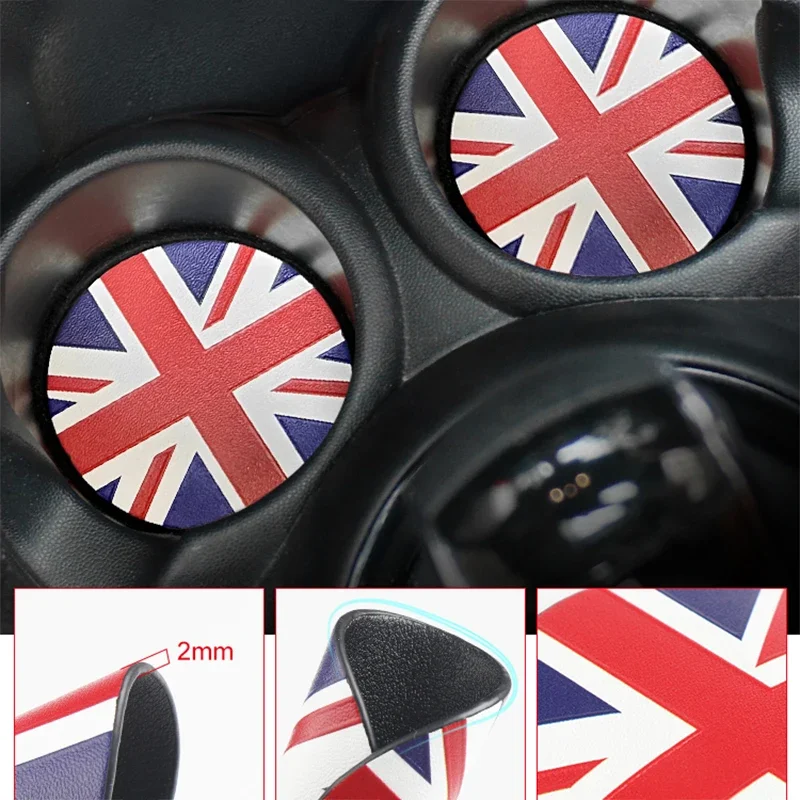 For MINI Cooper Clubman F54 F55 F56 F57 F60 Countryman Leather Car Cup Coffee Cushion Storage Auto Non-slip Mat Pad Accessories