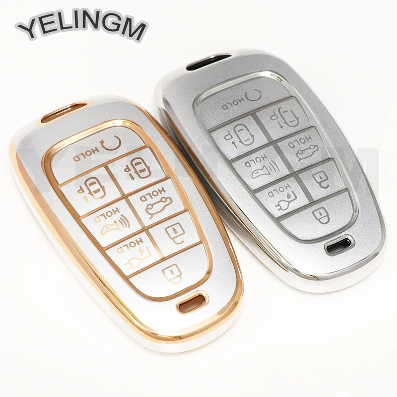 TPU Car Key Case Cover 7/8 Buttons for Hyundai Sonata Sel Ev 6 Ev 8 IONIQ 5 NEXO Tucson Sonata 2020 Grandeur 2020 Sonata Limited