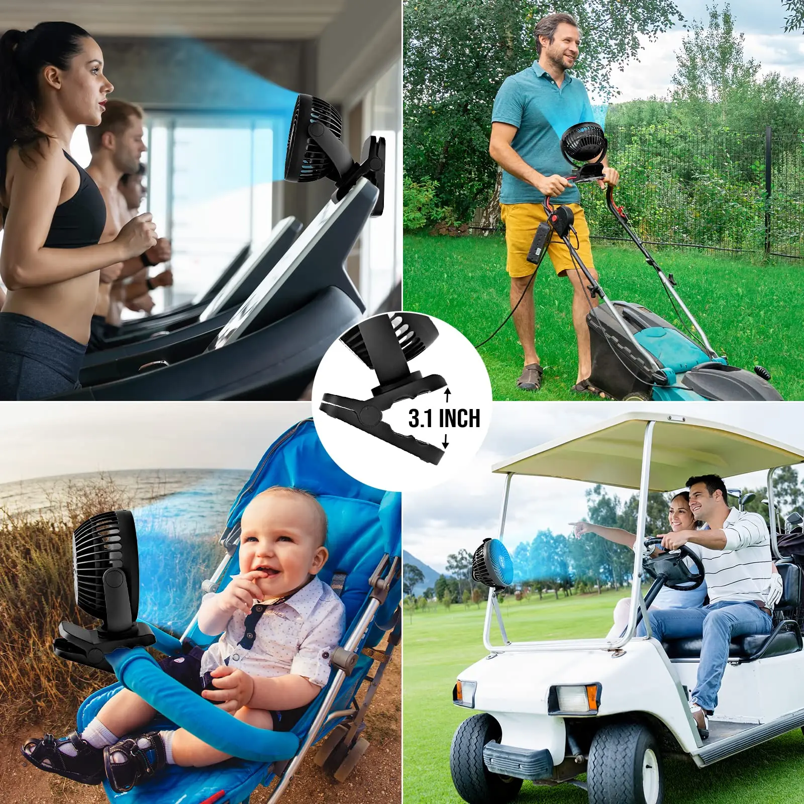 10000mAh Portable Camping Fan with LED Lantern&Hanging Hook-65H Rechargeable Battery Operated Fan with Hanging Hook for Tent Car