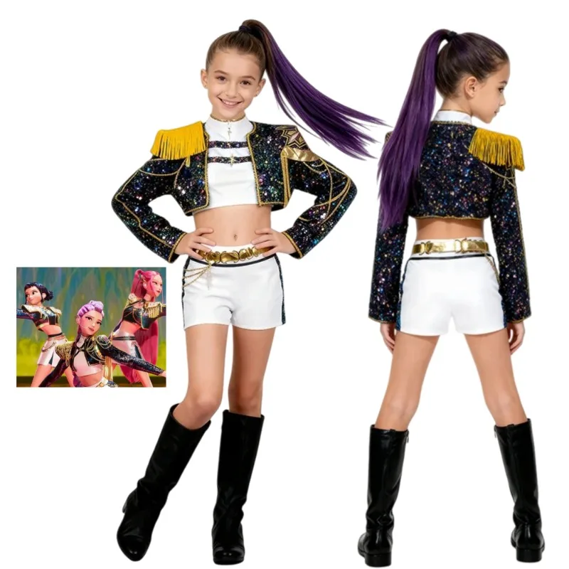 Set Atasan+Celana Pendek Bordir Gadis Penari Koop Devil Hunter untuk Pertunjukan Panggung Rumii