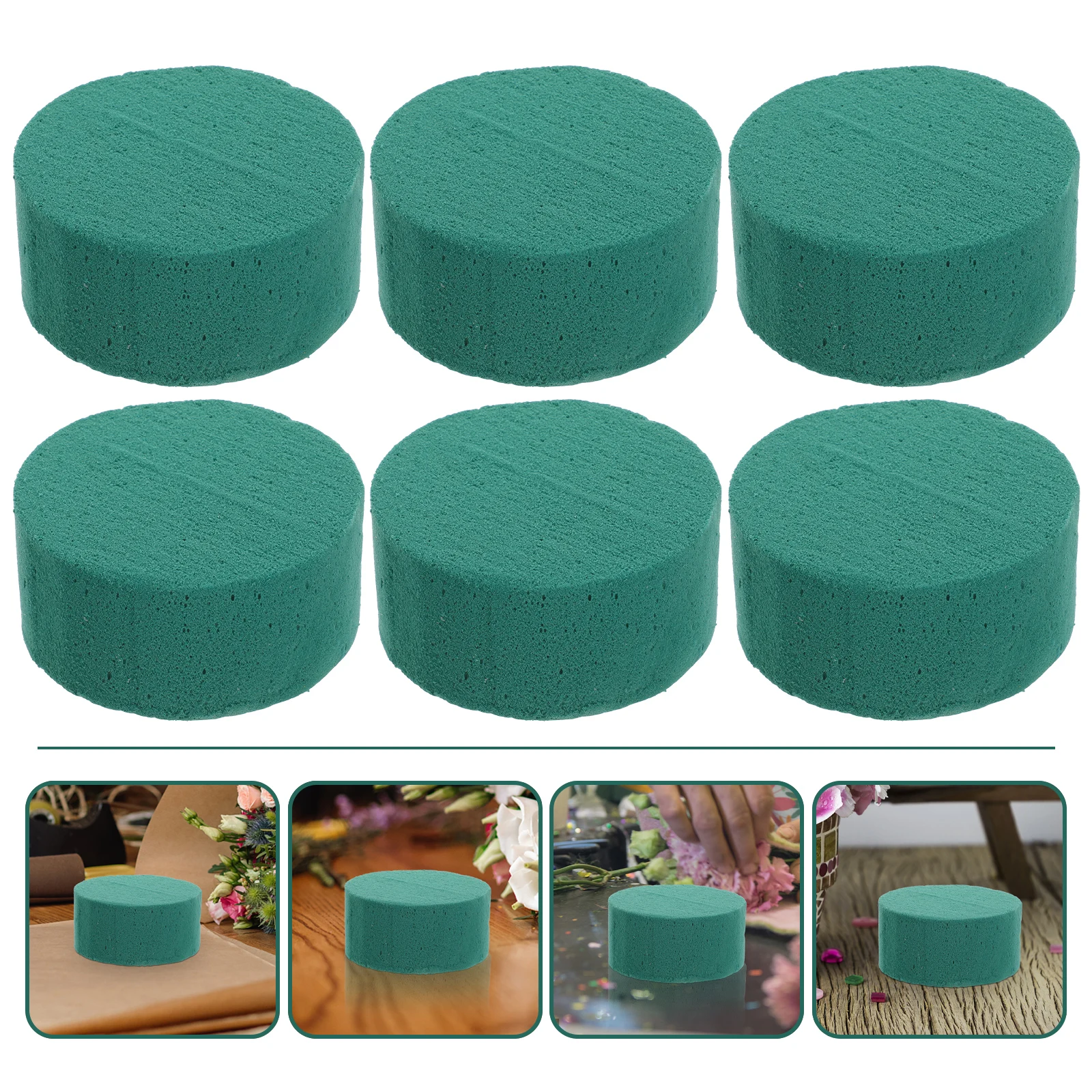 

6 Pcs Cylindrical Flower Arrangement Mud Durable Water Absorb Plant Bowl Vases DIY Floral Decor Home Shop Gardening Supplies