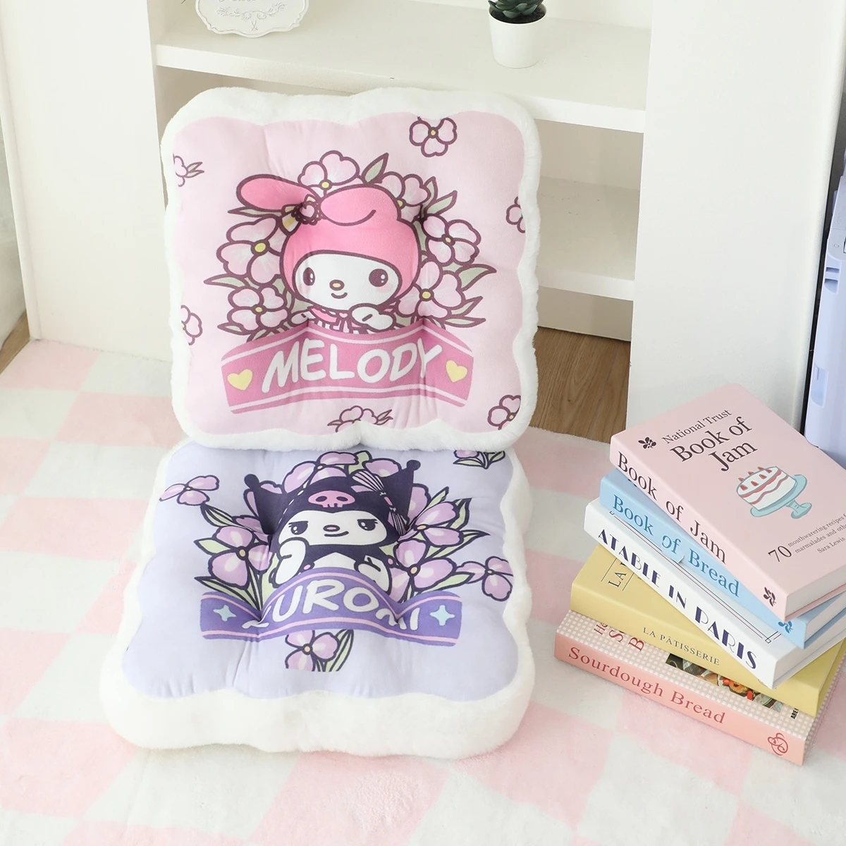 Sanrio Seat Cushion Kuromi Hello Kitty Pom Pom Purin Cinnamoroll My Melody Printed Sitting Cushions Chair Bay Window Girl Gifts