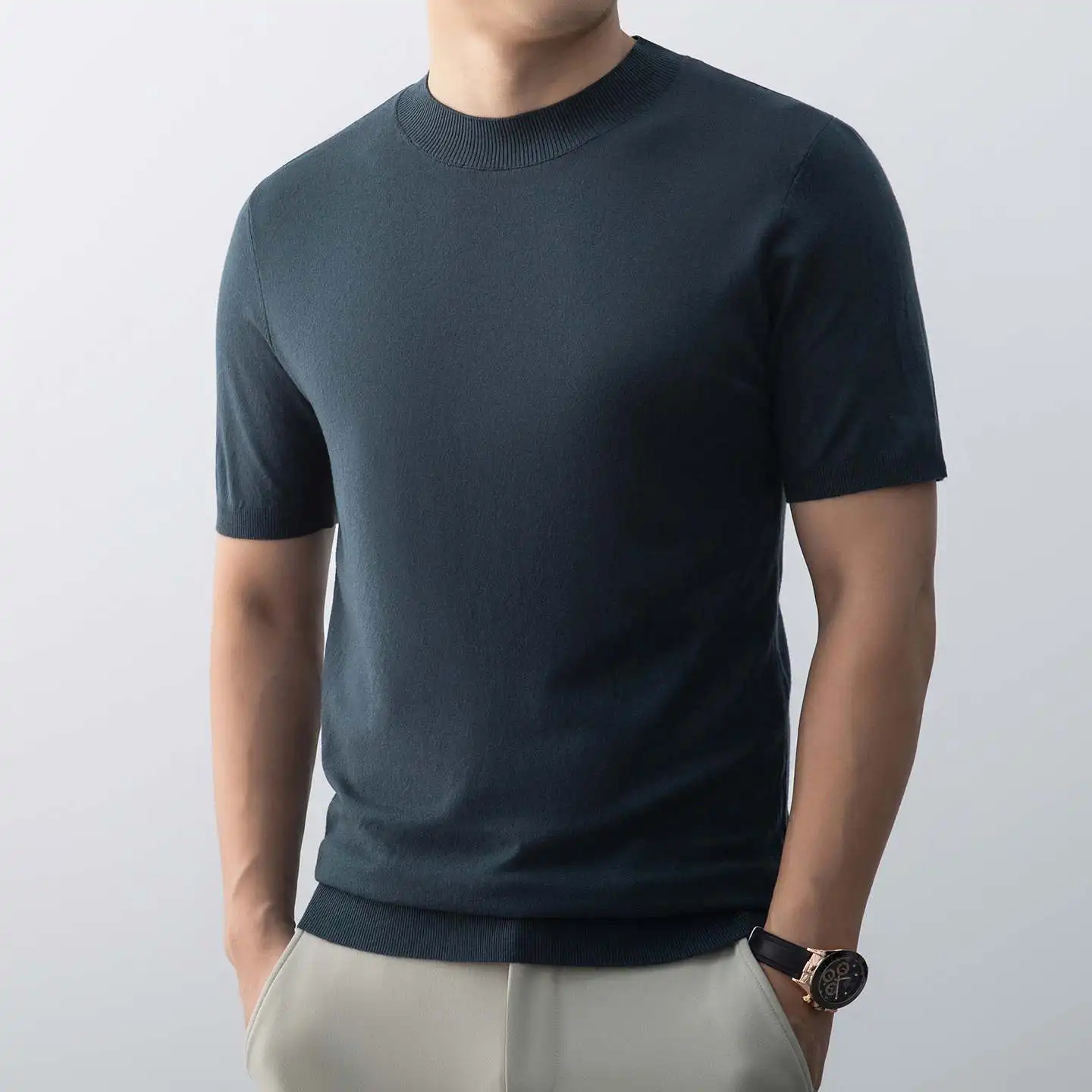 

Men's round Ne Knitwear ort Sve Casual Tight Fit Autumn Winter Base irt Simple Sle Polyester Fiber Warmth Heating