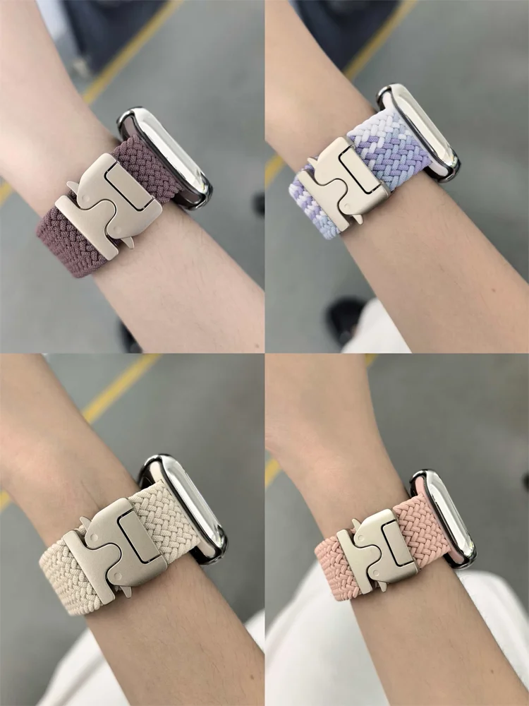 Bracelet tressé en Parachute pour Apple watch Ultra 3/2, 49mm 45mm 42 46mm 41mm 40-44mm, iWatch série 11 10 9 8 SE 5 6 7
