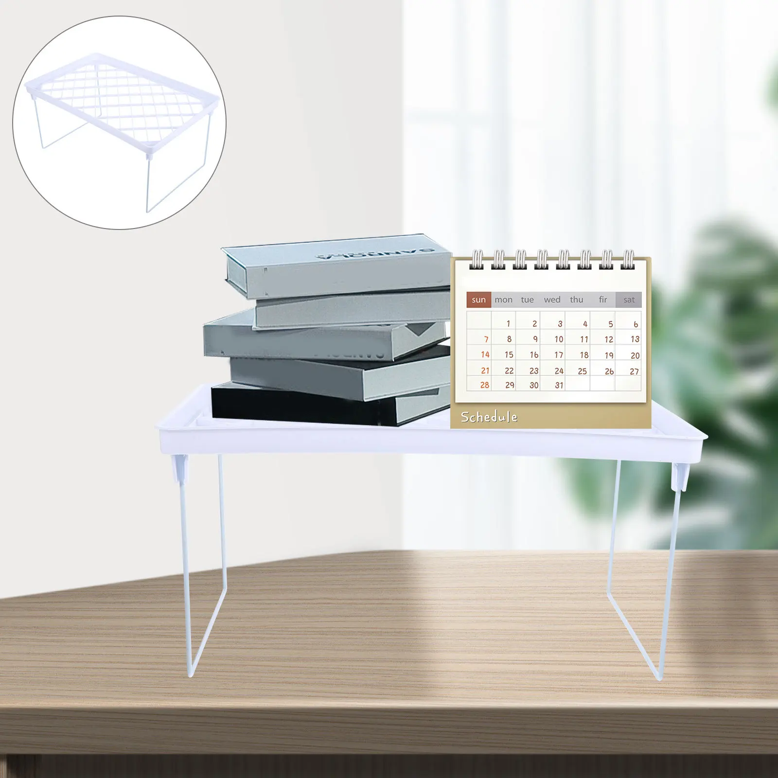 

1Pcs Desktop Storage Rack Foldable Collapsible Organizer Stationery Sundries Holder Heightening Storage Stand for Home Office