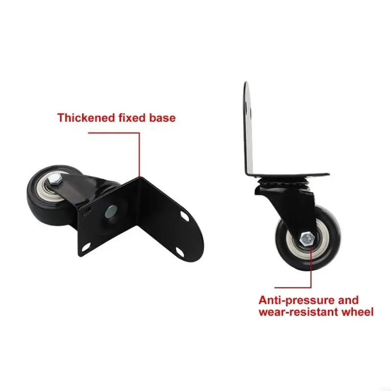  Furniture Replacement Casters Smooth Rolling Noise Reducing Wheel L Shaped Bracket Casters Wheel Easy to Install