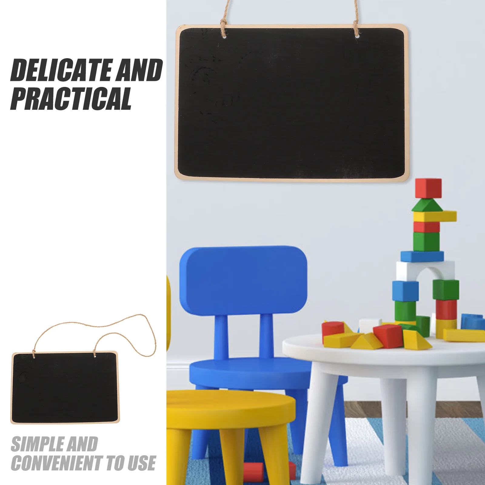 

Small Wooden Hanging Chalkboard Sign Reusable Door Message Board Memo Board Erasable Creative Wall Decor Chalkboard Sign