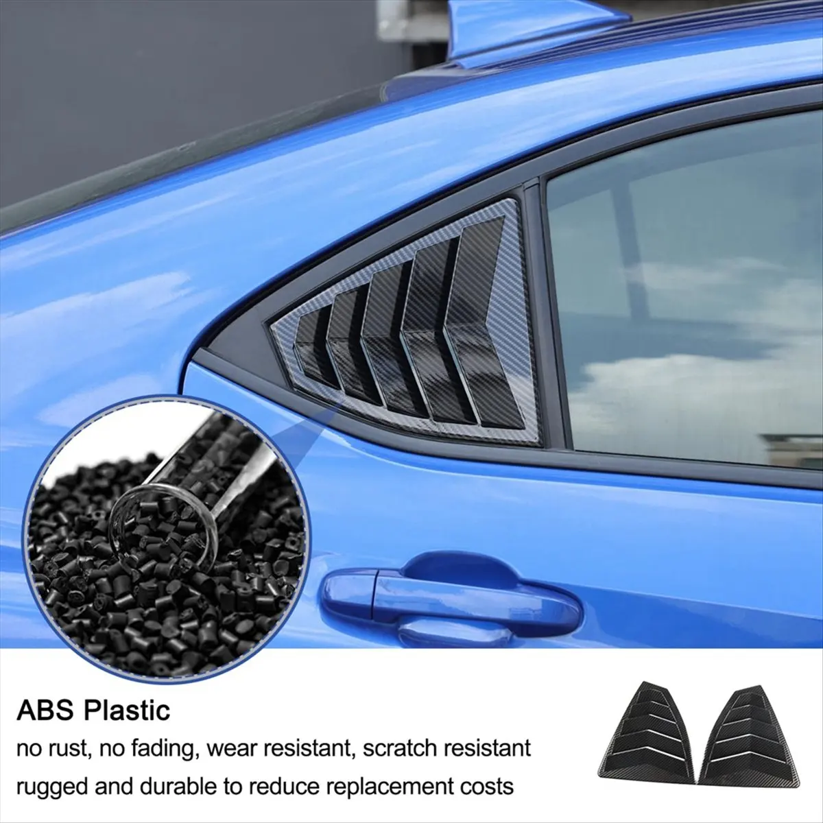 Super Sale Rear Side Window Louvers for Subaru WRX 2022 2023 2024 Rear Side Window Louvers Air Vent Scoop Shades Cover