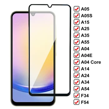 100D gehärtetes Glas für Samsung Galaxy A05 A15 A25 A35 A55 Displayschutzfolie A04 A14 A24 A34 A54 F04 F14 F34 F54 Schutzfolie