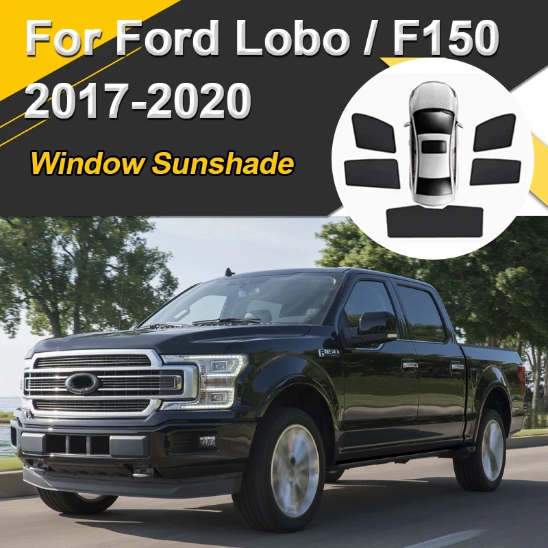 Car Sun Shades For Ford Lobo F150 F-150 F-Series 2017-2020 Sunshades Magnetic Heat insulation Visor Mesh Window Auto Accessories