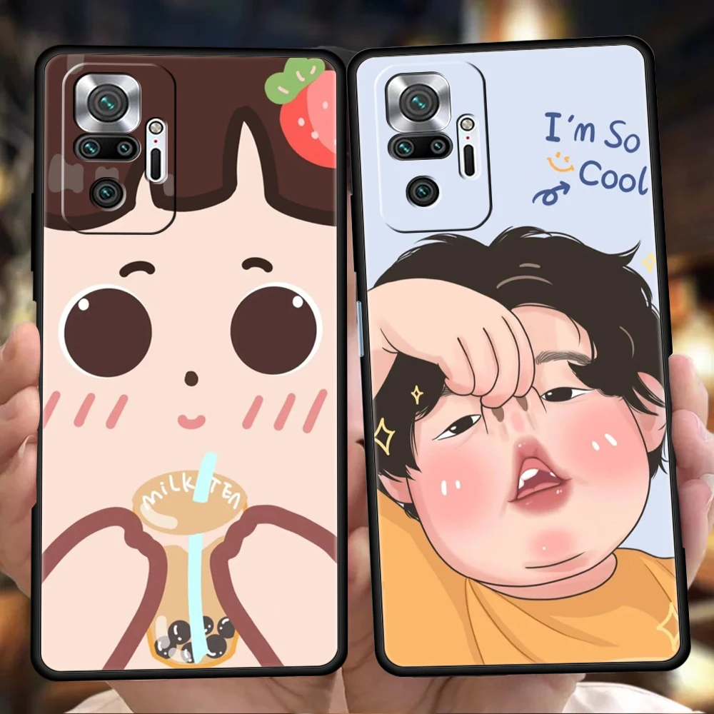 Funny Cartoon Man Phone Case Cover for Redmi 14C 10C Note 14 13 12 10 11 Pro Plus 7 8T K40 K50 Gaming Pro Plus 5G Soft TPU Shell