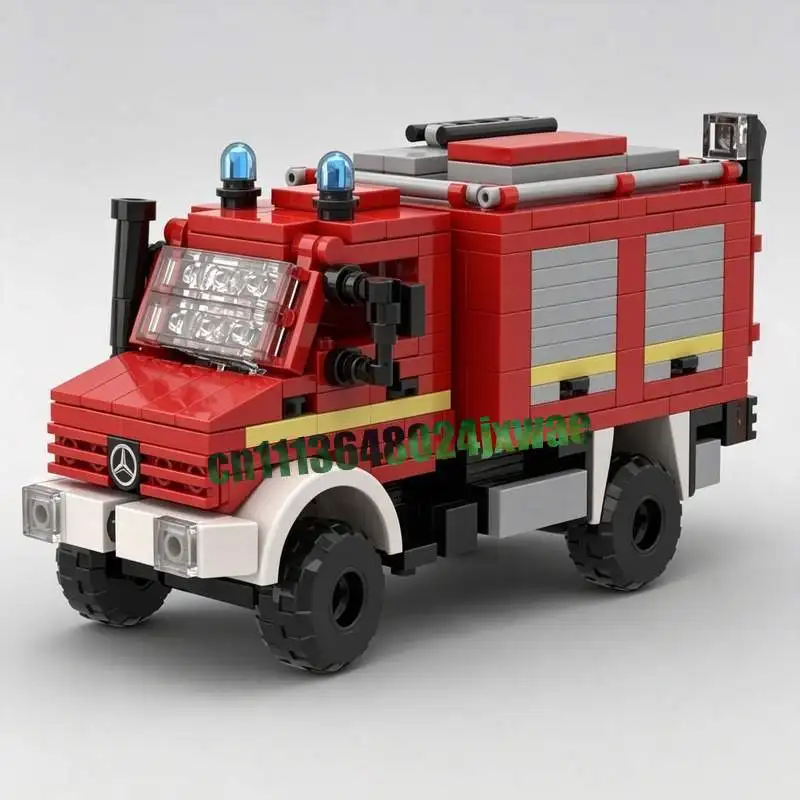 New 430PCS Unimog Fire Truck Vehicle MOC Model Customization Puzzle DIY Creative Assembly Educational Building Blocks Toy Gift