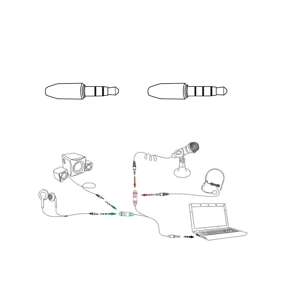 

3.5mm Pc Audio Adapter Headset Splitter Cable 1 Male to 2 Female Green Pink Plug for Headphones Mic Durable Compatible with