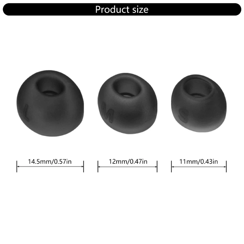 أطراف أذن من السيليكون لسماعات الأذن اللاسلكية JBL TUNE BUDS، سماعات أذن بديلة تعزز عزل الصوت 3 أزواج (S/M/L)