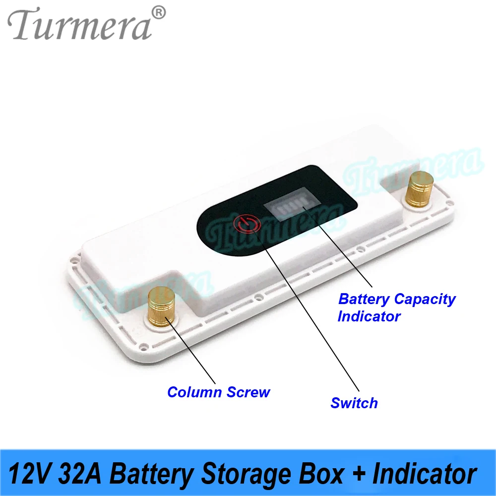Turmera 12V 30Ah do 80Ah Pojemnik na baterie z wyświetlaczem do akumulatorów 18650 21700 32700 Lifepo4 Zastosowanie nieprzerwanego zasilania