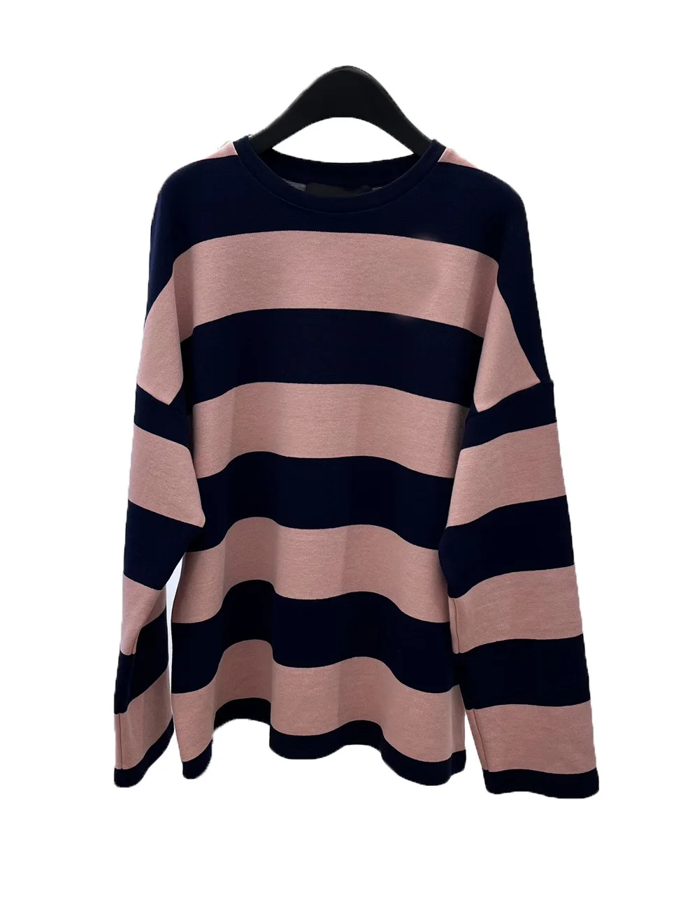 

Jumper jacket round neck short loose fit striped design warm and comfortable 2024 winter new 0103