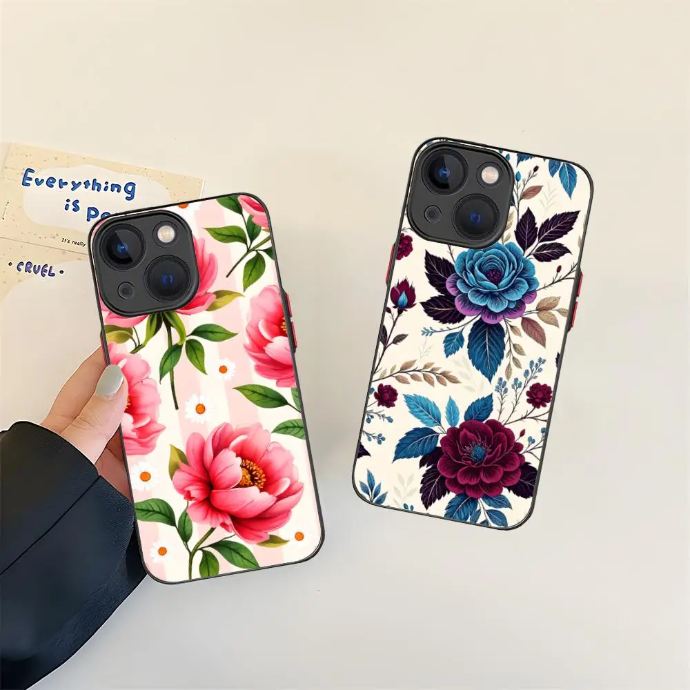

Чехол для мобильного телефона с цветами пиона для iPhone 17, 16, 15, 14, 13, 12, 11 X XR XS 8 7 Air Pro Max Plus Mini, красочный силиконовый чехол, красивый