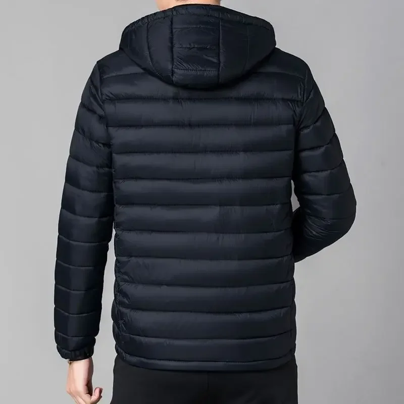 Chaqueta de plumón informal para hombre, Parkas cálidas con relleno ligero, abrigos acolchados para hombre, ropa exterior, estética, invierno,