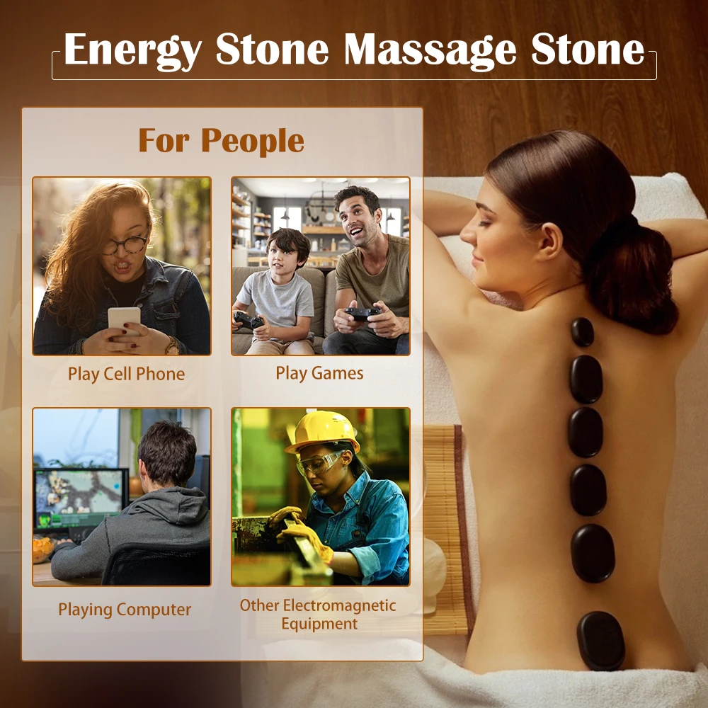 Hot Stone Massage Kit 18Pcs Hot Stones With Heater Kit For Professional Or Home Spa/Relaxation/Therapy/Pain Relief