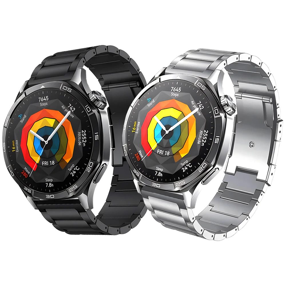 HUAWEI için 22mm titanyum Metal bağlantı bilezik kordonlu saat izle GT 5 Pro 4 3 2 46mm/HUAWEI GT5 için nihai kayış bant aksesuarları