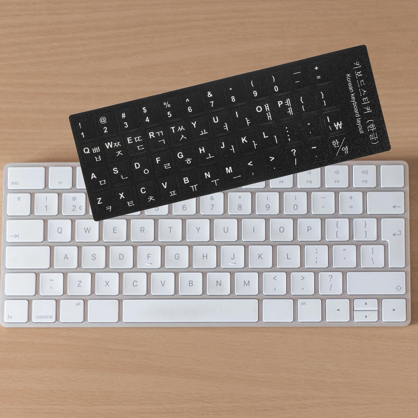 

10Pcs Keyboard Stickers Black Background White Lettering Multi Language Keyboard Skin Replacement Laptop Notebook Protector