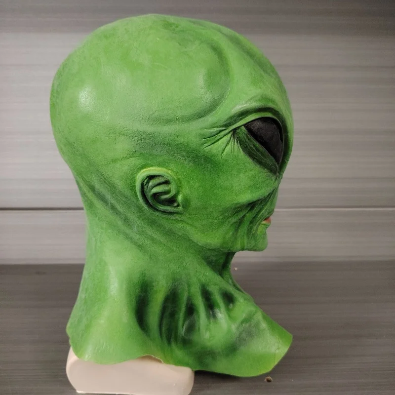 Gorro con máscara de látex alienígena, disfraz de horror de Halloween y vacaciones divertidas, cosplay, sala de escape, casa embrujada