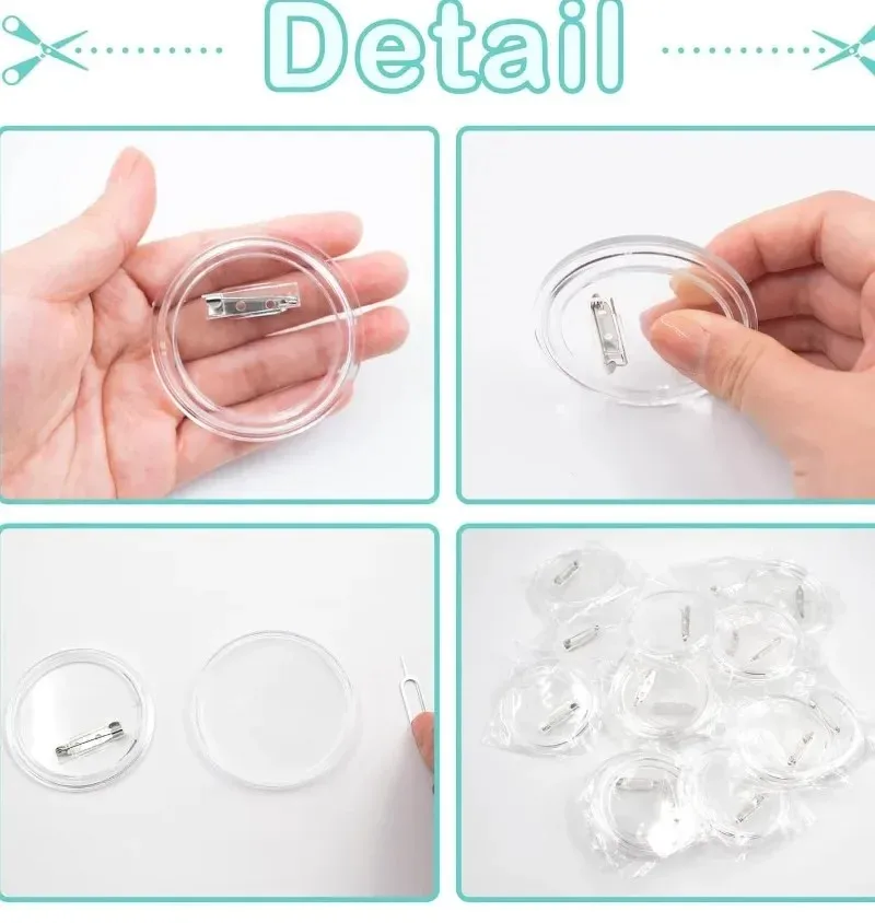 30pcs acrylic blank badge pin - Button Badge Blank 评论和价格