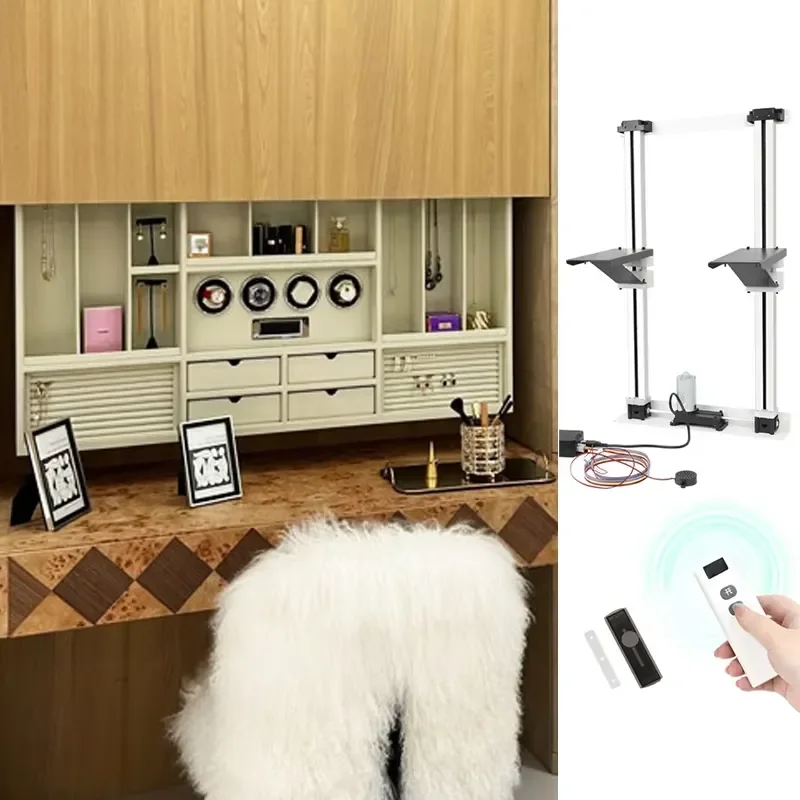 Smart Intelligent Lifting Organiser Storage Shelf Elevator Electric Adjustable Kitchen Cabinet Accessories Pull Down Lift