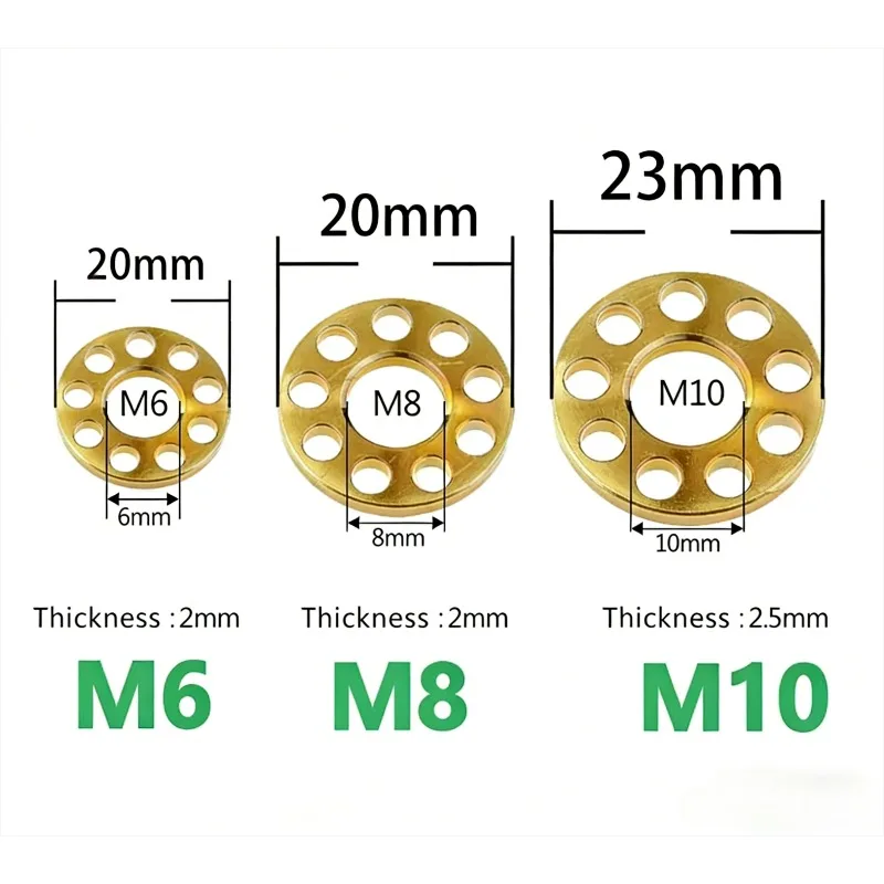 2-5pcs Titanium Flat Washer M6 M8 M10 Nine Hole Gaskets Flat Washers for Motorcycl Decoration Bolt Spacer