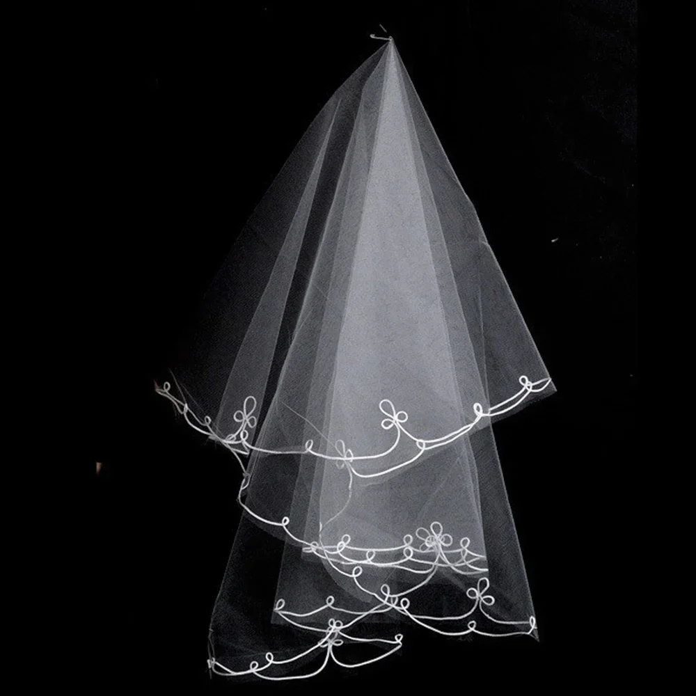 Wedding Accessories Veil White One Layer Bridal Edge Encrypted Marriage Cвадьба Aксессуары