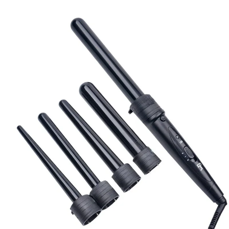 

Hot Sale Styling Tools 5-in-1 Tourmaline Ceramic Curler Roller Interchangeable Barrel Curler Rod Set