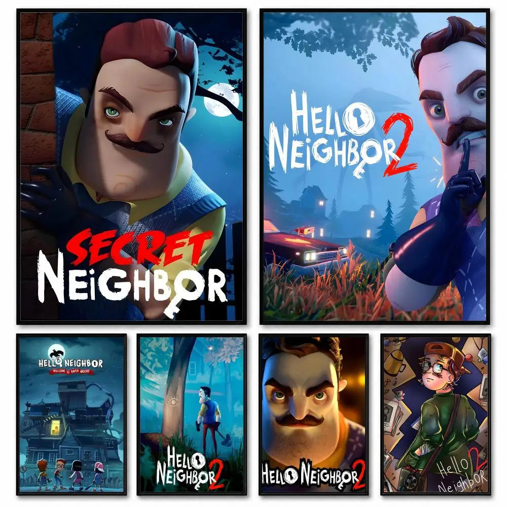 Game H-Hello N-Neighbors 2 Poster Room Decor Home Wall Art Printing Waterproof Garage BedRoom Posters Gift