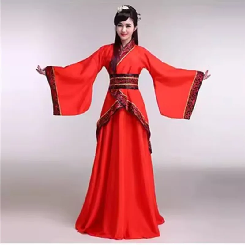 Długie rękawy Hanfu długa sukienka Patchwork starożytny styl chińskie tradycyjne kostiumy spódnica na występy Cheongsam chiński strój Tang