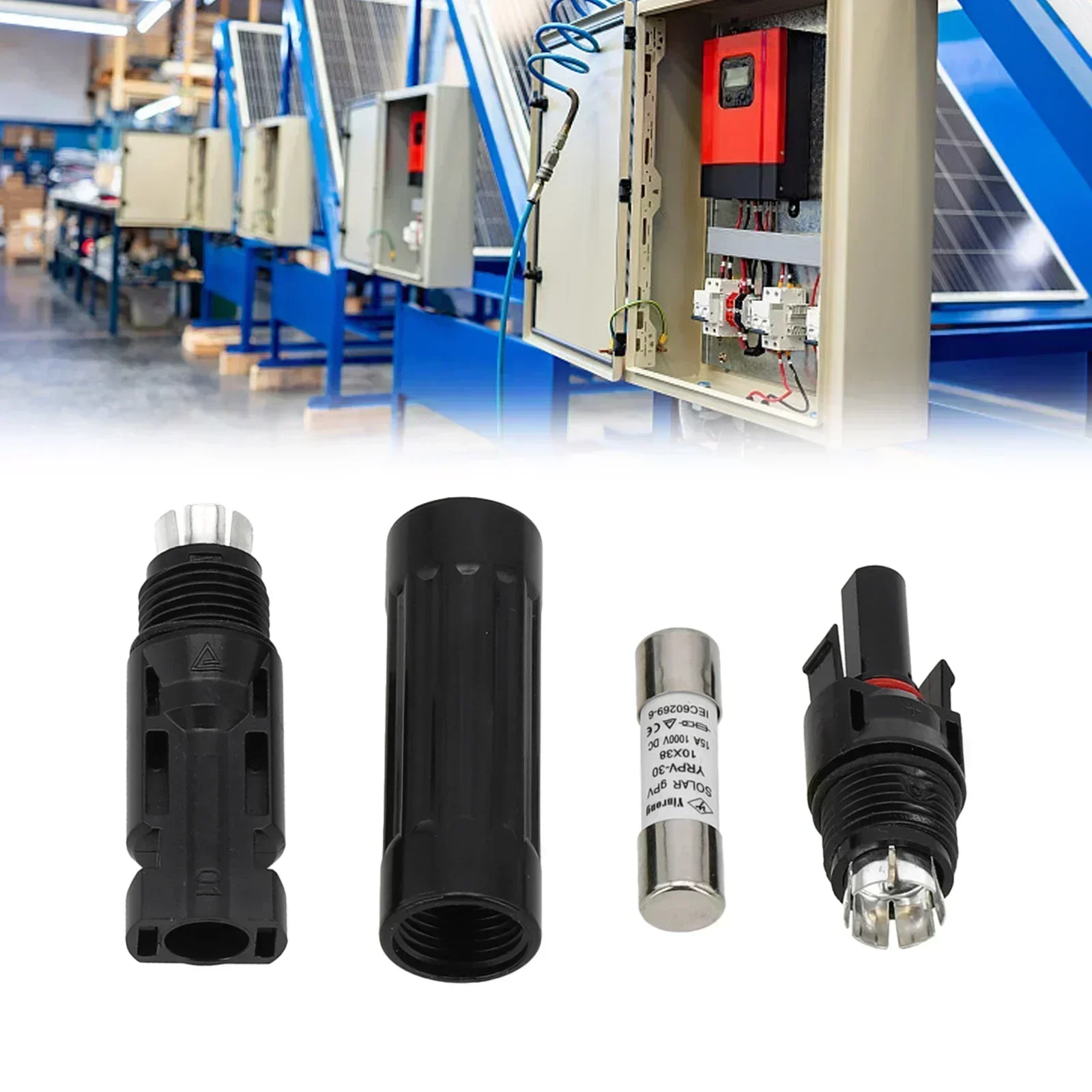 Solar Panel Inline Fuse Connector Compatible with 15A and 30A Fuses Reliable Surge Protection and Safety Features