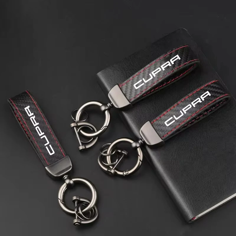 For Seat Cupra Leon Ibiza Ateca Arona Cordoba Toledo Altea Arosa Car Accessories Car Keychain PU Horseshoe Buckle Jewelry