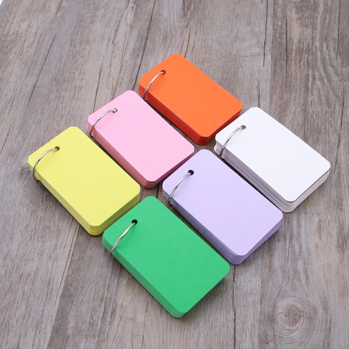 6 uds. De colores en blanco, portátil, tamaño pequeño, carpeta recargable, diseño de anillo, tarjetas de estudio, tarjetas de palabras, libretas, Memor um Pads