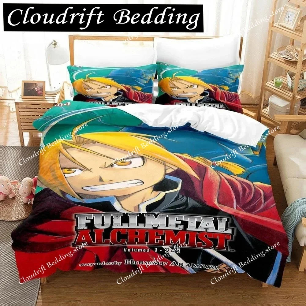 

3D Printed Cartoons Fullmetal Alchemist Bedding Set Single Twin Full Queen King Size Bed Set Adult Kid Bedroom Duvet cover Sets