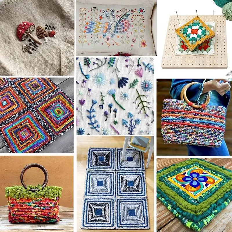 Wooden Crochet Blocking Board Reusable Handcrafted Knitting Blocking Mat Set Stand Square Blocking Board Easy Install