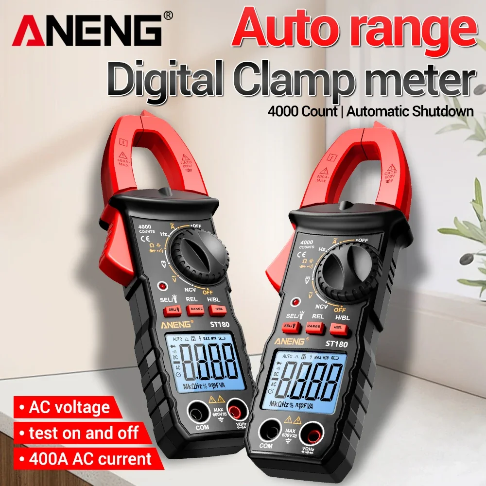 

ANENG ST180 400A AC Clamp Meter 4000 Counts Current Tester Car Repair Alternator Output Diagnostic Tool Home DIY Amp Meter