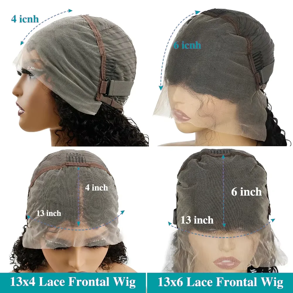 40 46 Inch Deep Wave 13x6 13x4 HD Lace Front Human Hair Wig 220 Density Water Curly Lace Frontal Wigs Human Hair For Black Women view 5