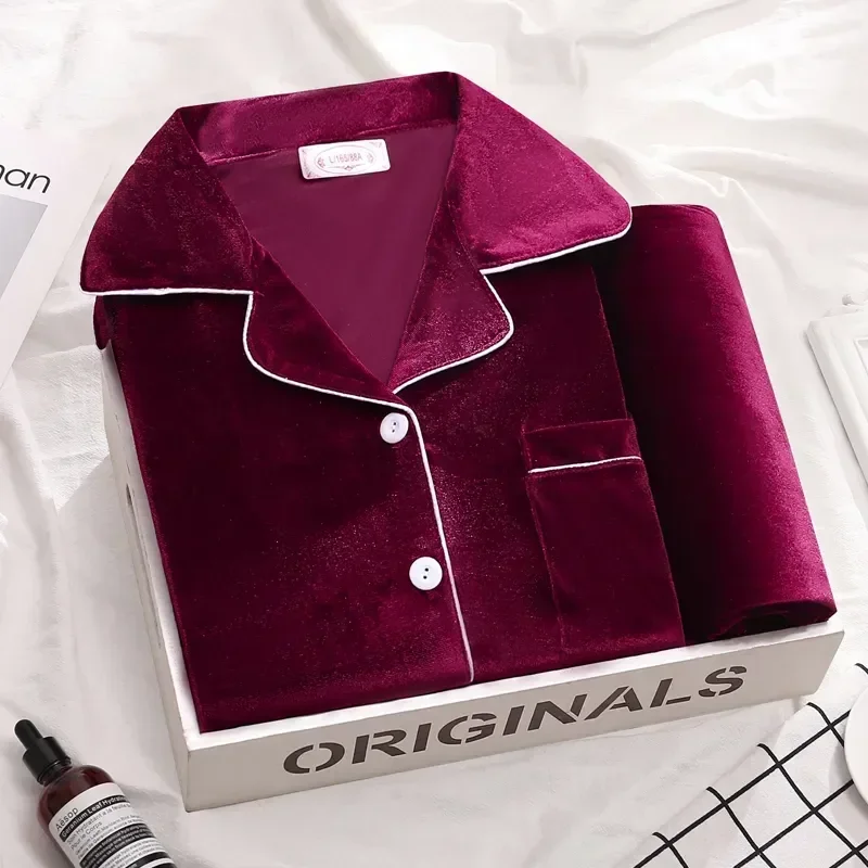 Ropa holgada de invierno para mujer, Pijamas gruesos de terciopelo a la moda, cálidos, cómodos y suaves, ropa para el hogar, traje, Pijamas de otoño