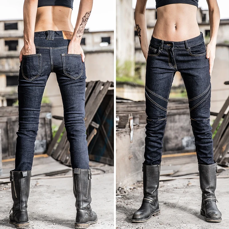 Uglybros Motorcycle Jeans Women Upgrade Silicone Protector Detachable Casual Fashion Racing Road Rider Four Seasons Moto Pants