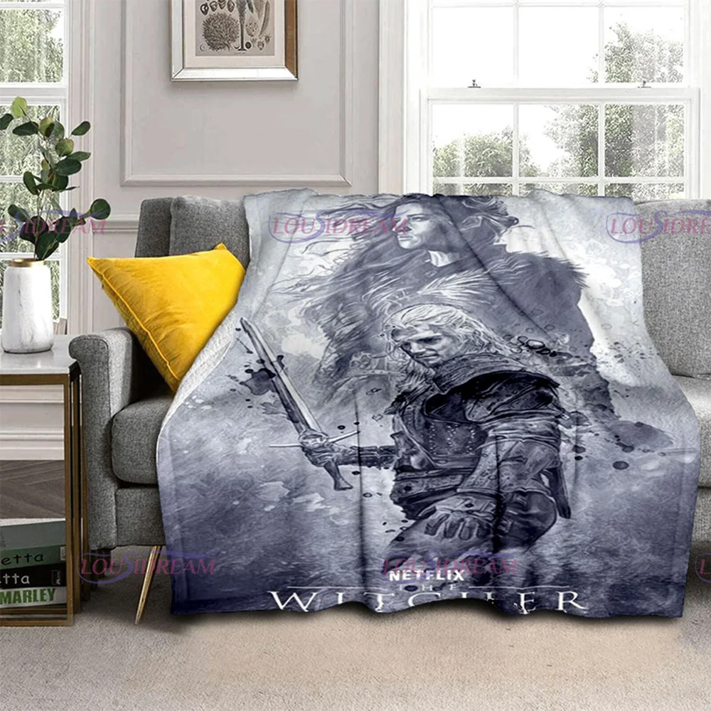 Wolf 3D Print Blanket Game W-Witcher Sofa Blankets for Beds Soft Warm Blanket Cover Wolves Running Throw Blanket Flannel Blanket