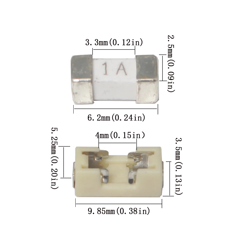 【50-20PCS】1808 SMD Fuse 500mA 750mA 1A 2A 2.5-6.3A 7A 8A 10A 20A 30A Fast Acting Surface Mount Fuses for PCB Circuit Protection